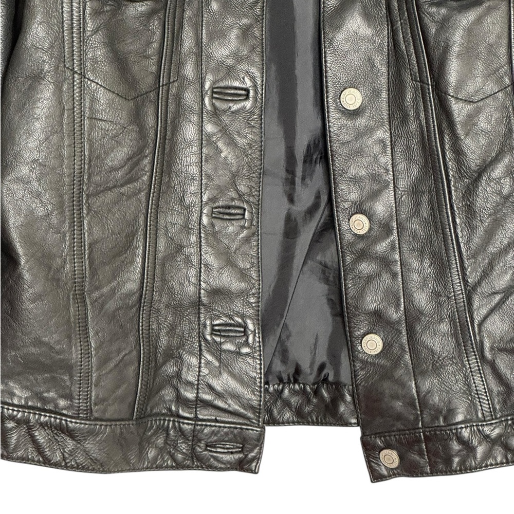 GAP Vintage Women's Black Leather Jacket, EUC, Medium - Picture 9 of 13